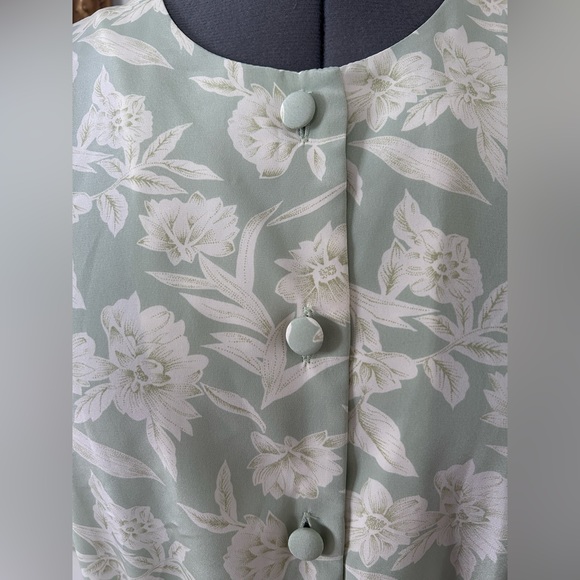 Vintage Mint and Cream Cottagecore Dress - Picture 3 of 5